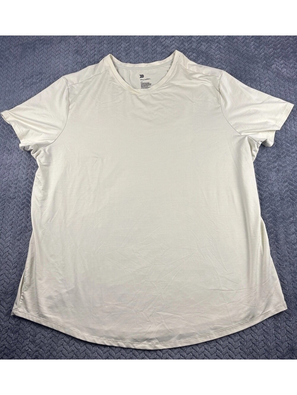 All in Motion Mens Cream Relaxed Fit Short Sleeve T-Shirt XXL (0194)